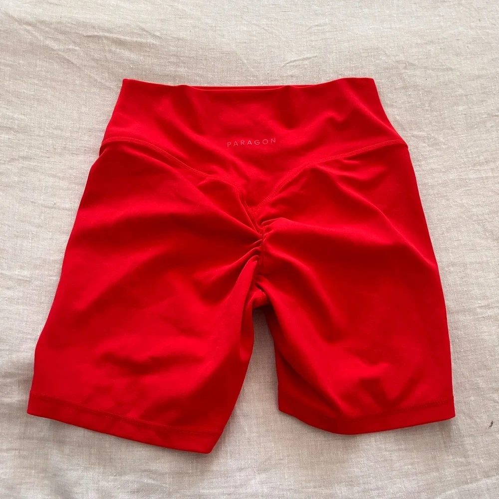 Paragon Fitwear Vibrant Red Bike Shorts - Picture 2 of 2